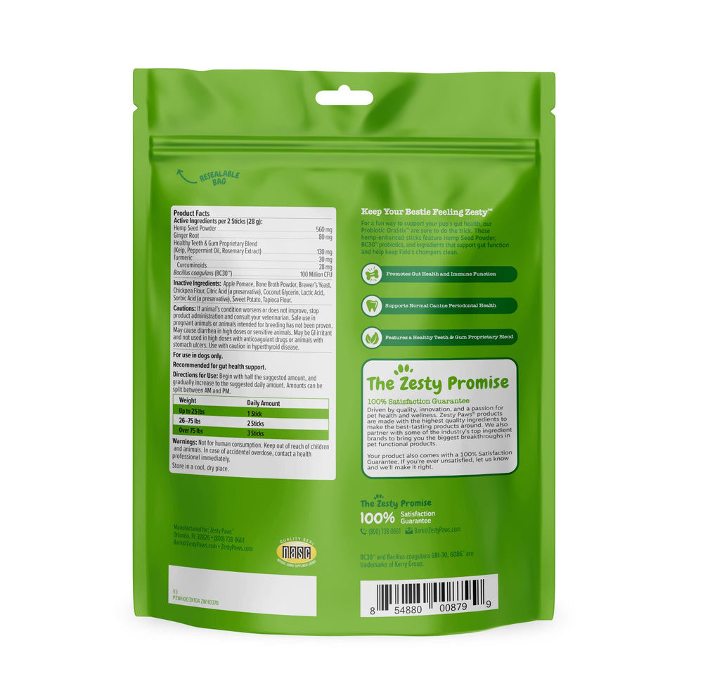 Dental blend focus showcases teeth and gum care within OraStix formulation.