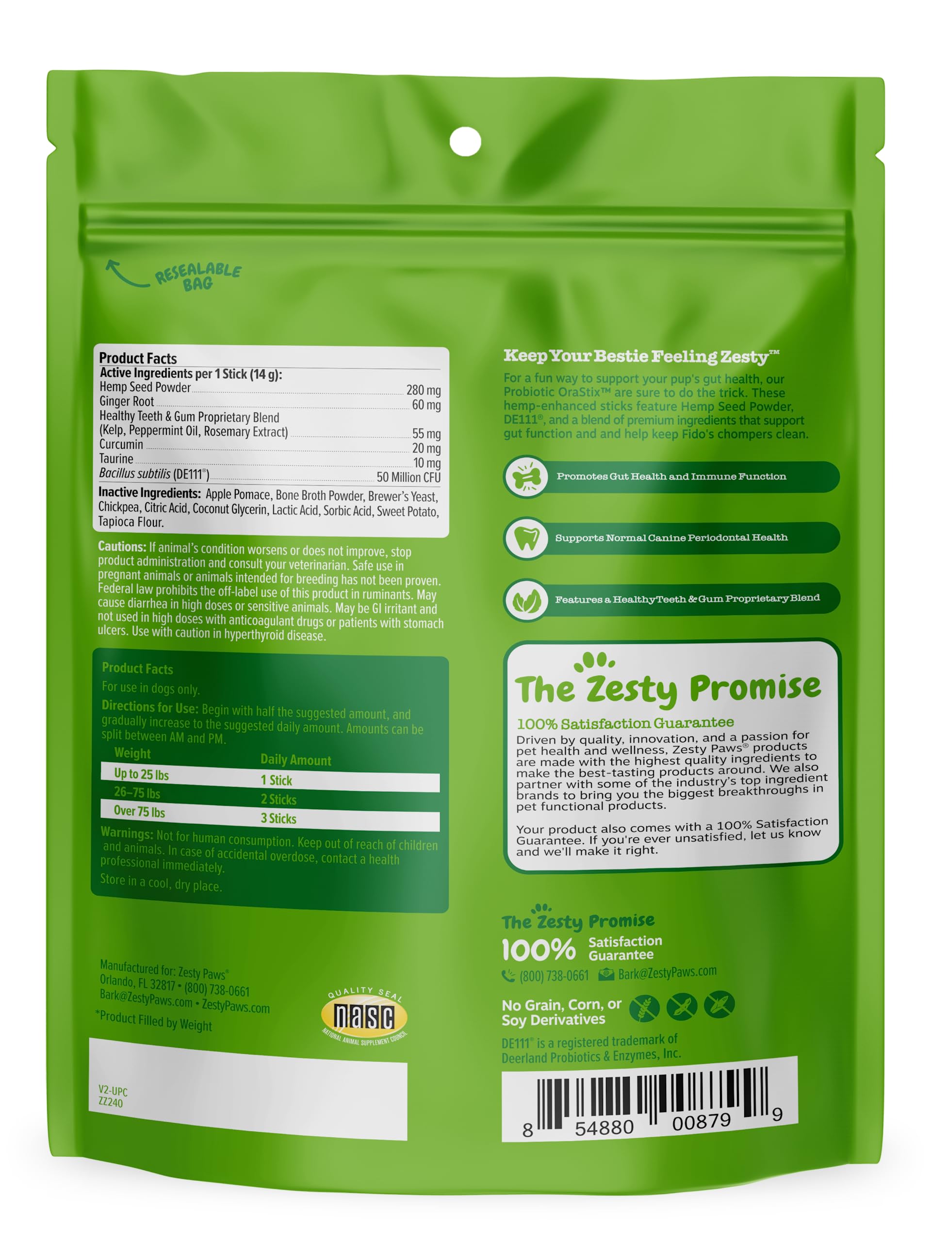 OraStix teeth-gum blend emphasizes dental support for dogs.