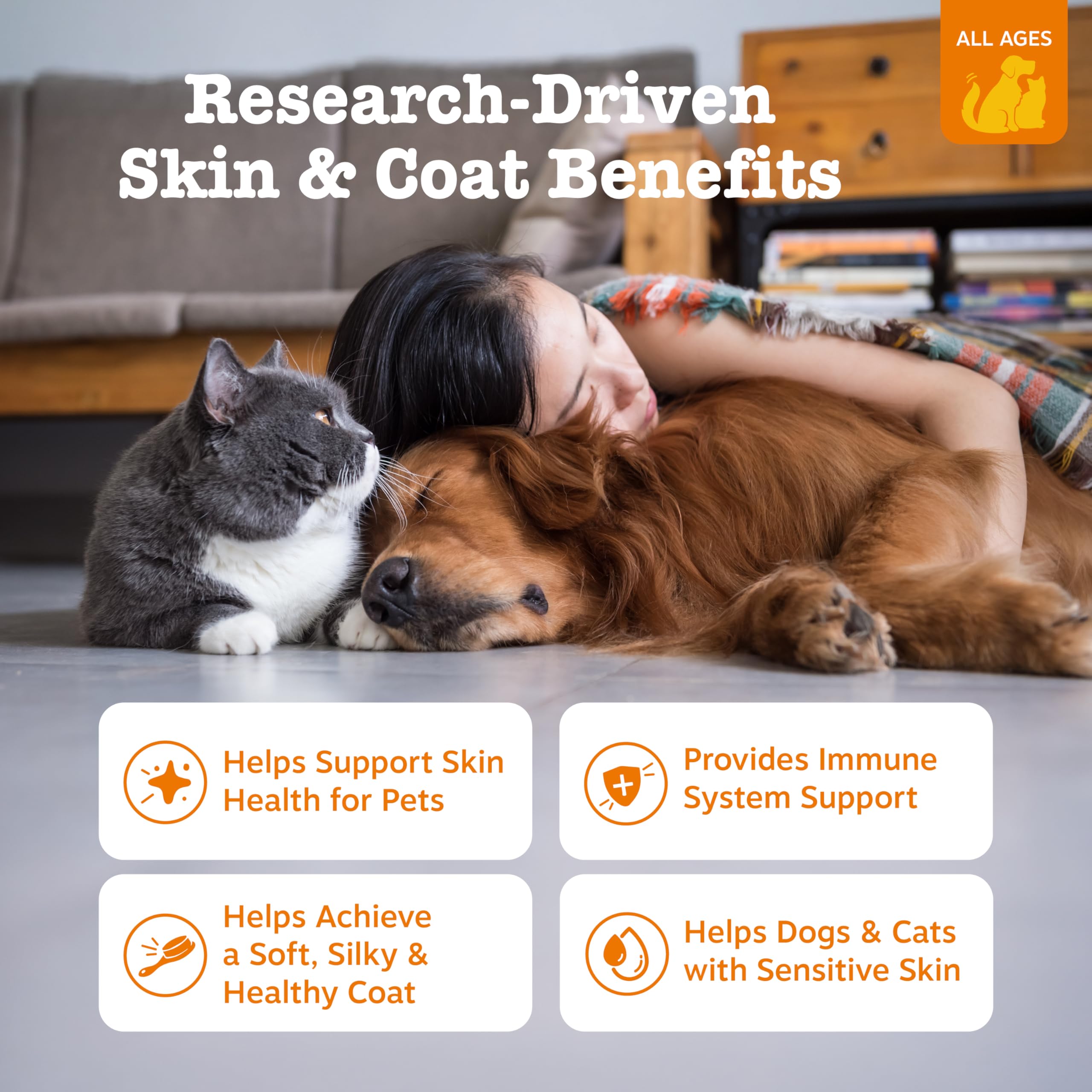 Zesty Paws pollock-salmon oil blend ingredients highlight fatty acids EPA and DHA