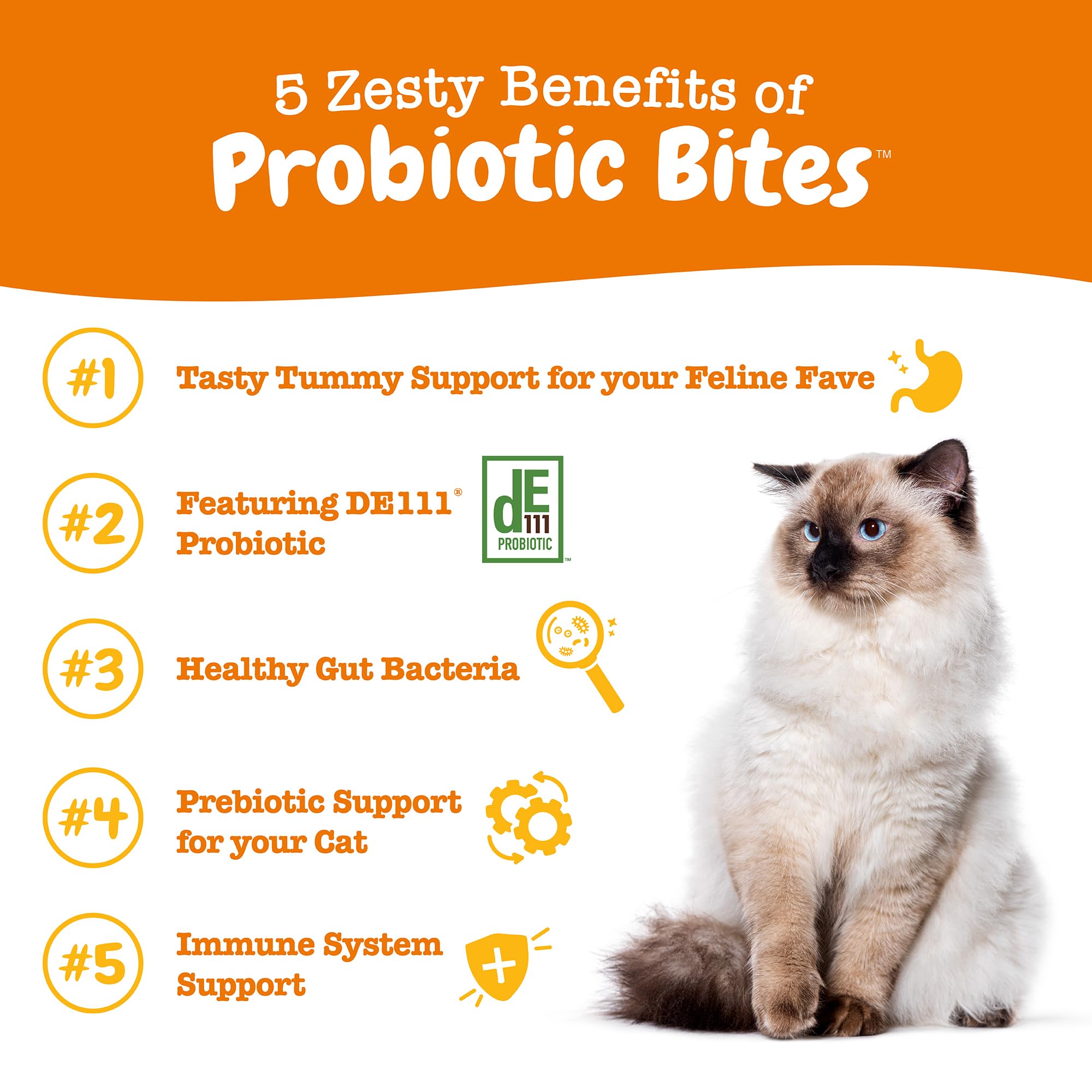 Zesty Paws Probiotic Bites bottle DE111; convenient daily gut health support.