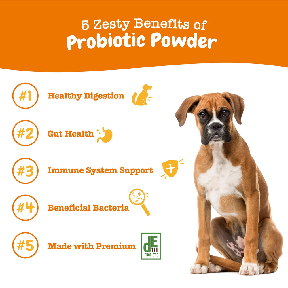 Zesty Paws Probiotics for Dogs with DE111 Bacillus subtilis promotes gut balance