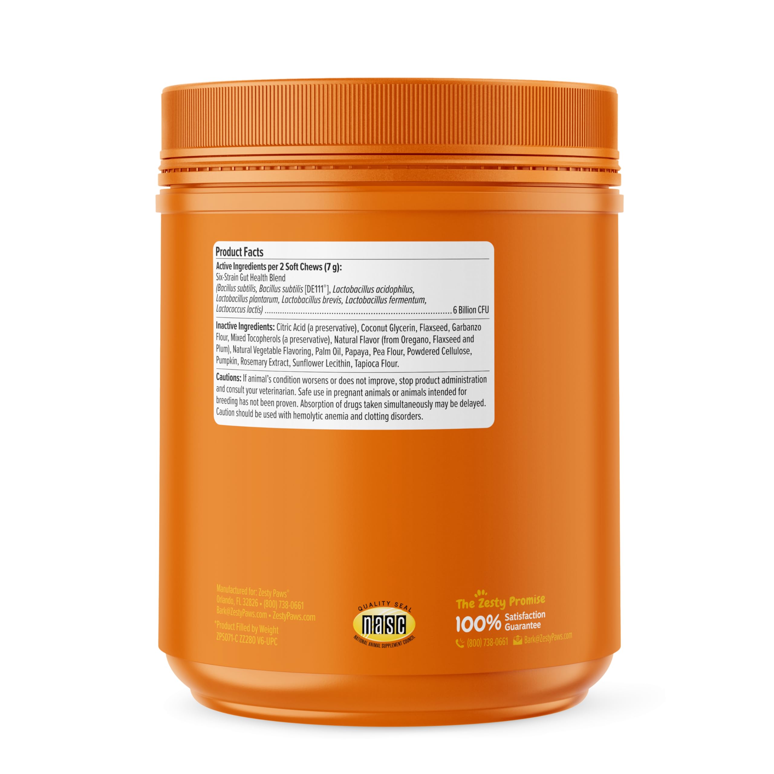 Zesty Paws gut flora boost supports microbial balance in dogs.