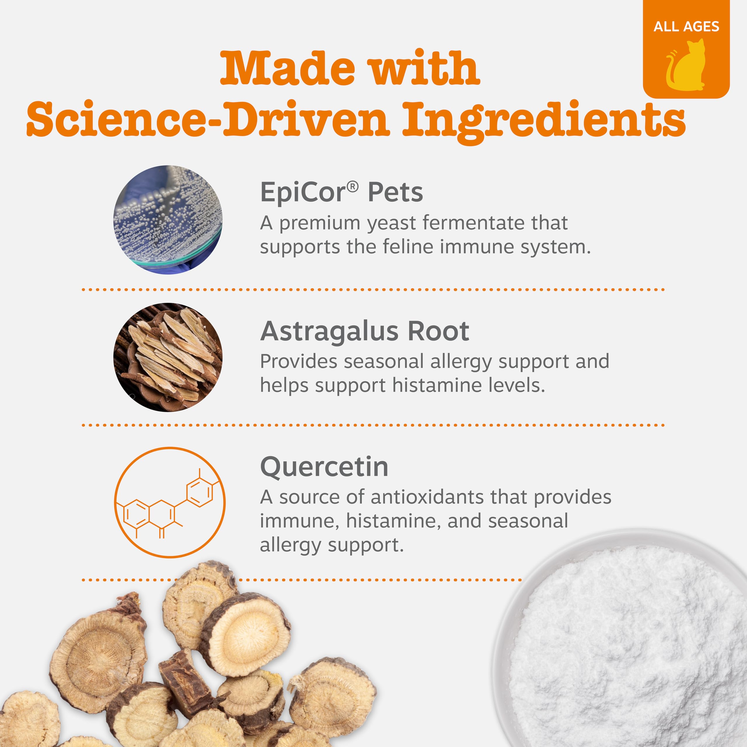 Zesty Paws Salmon Oil blend supports digestive health in cats.
