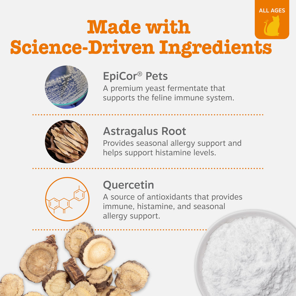 Zesty Paws Salmon Oil blend supports digestive health in cats.