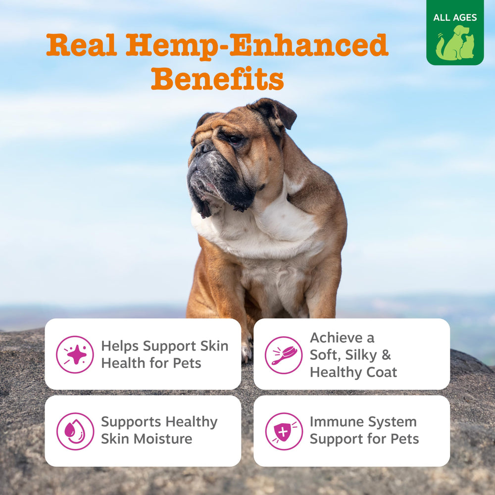 Zesty Paws Salmon Omega Oil pour shows easy dosing for pets.