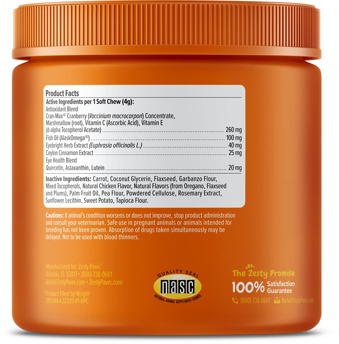 Zesty Paws Tear Stain bites ideal daily chew for dogs of all sizes
