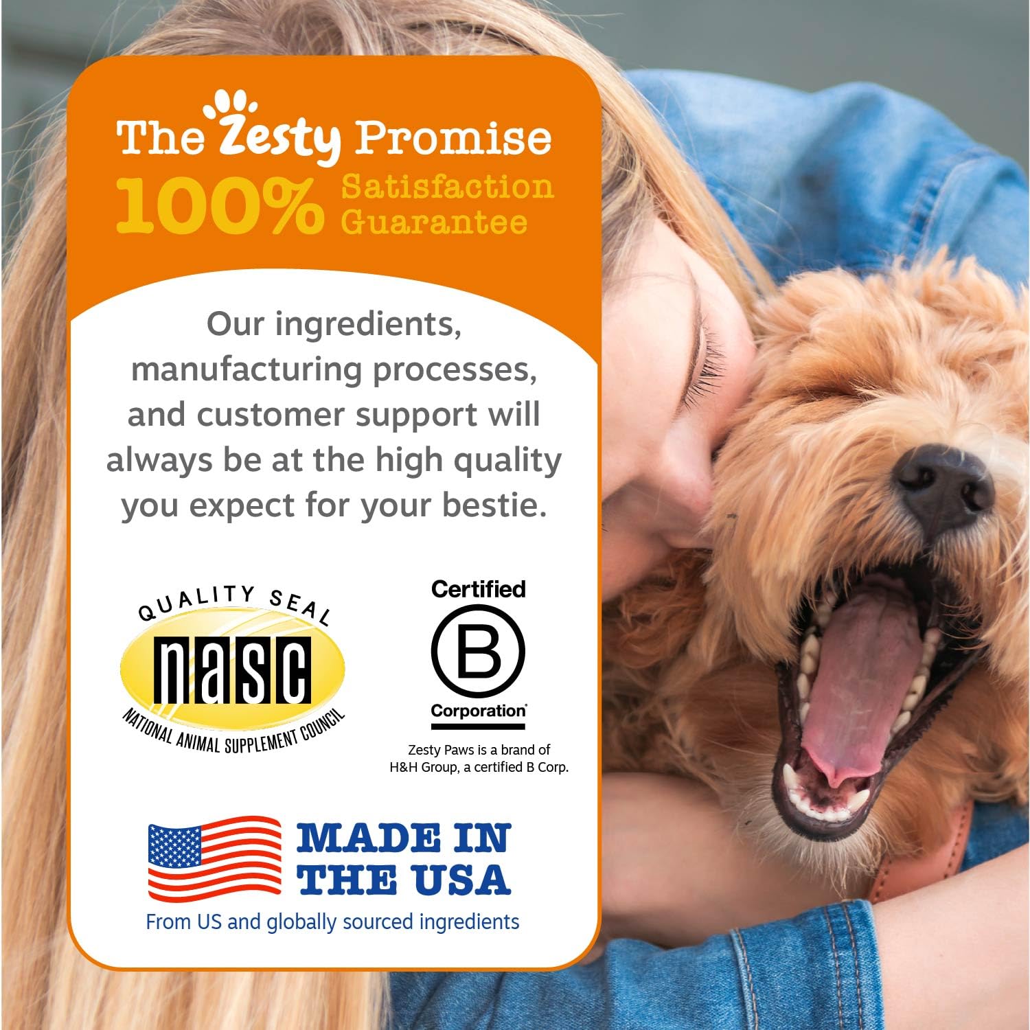 Zesty Paws vitamins C and E dog chews promoting canine wellness