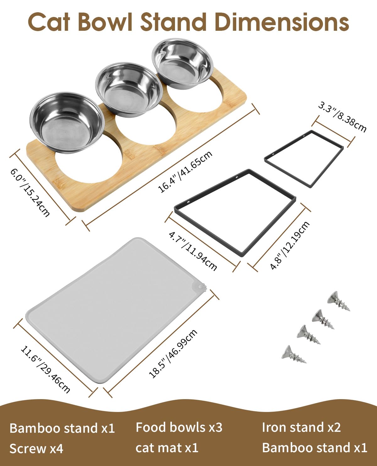 ZFZYyxgs mess-free cat dining set for daily use.
