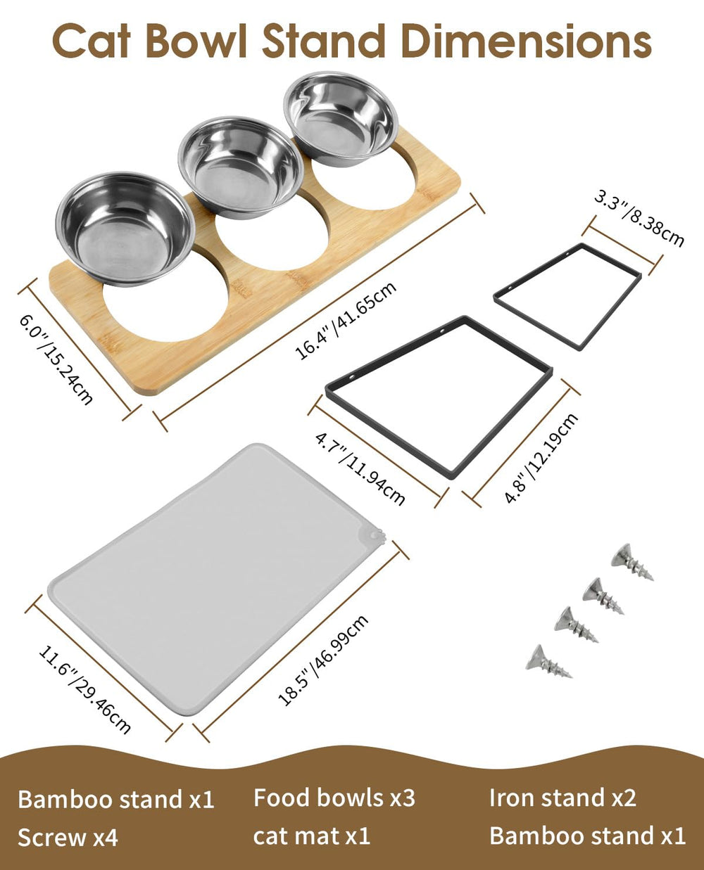 ZFZYyxgs mess-free cat dining set for daily use.