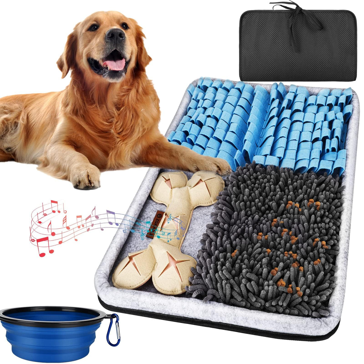 ZGXIAOLE Snuffle Mat dog-brain-stimulation foraging activity enhances scent work.