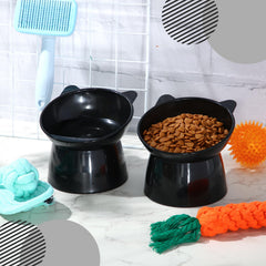 Zhehao cat ears black bowl design adds cute decor while feeding.