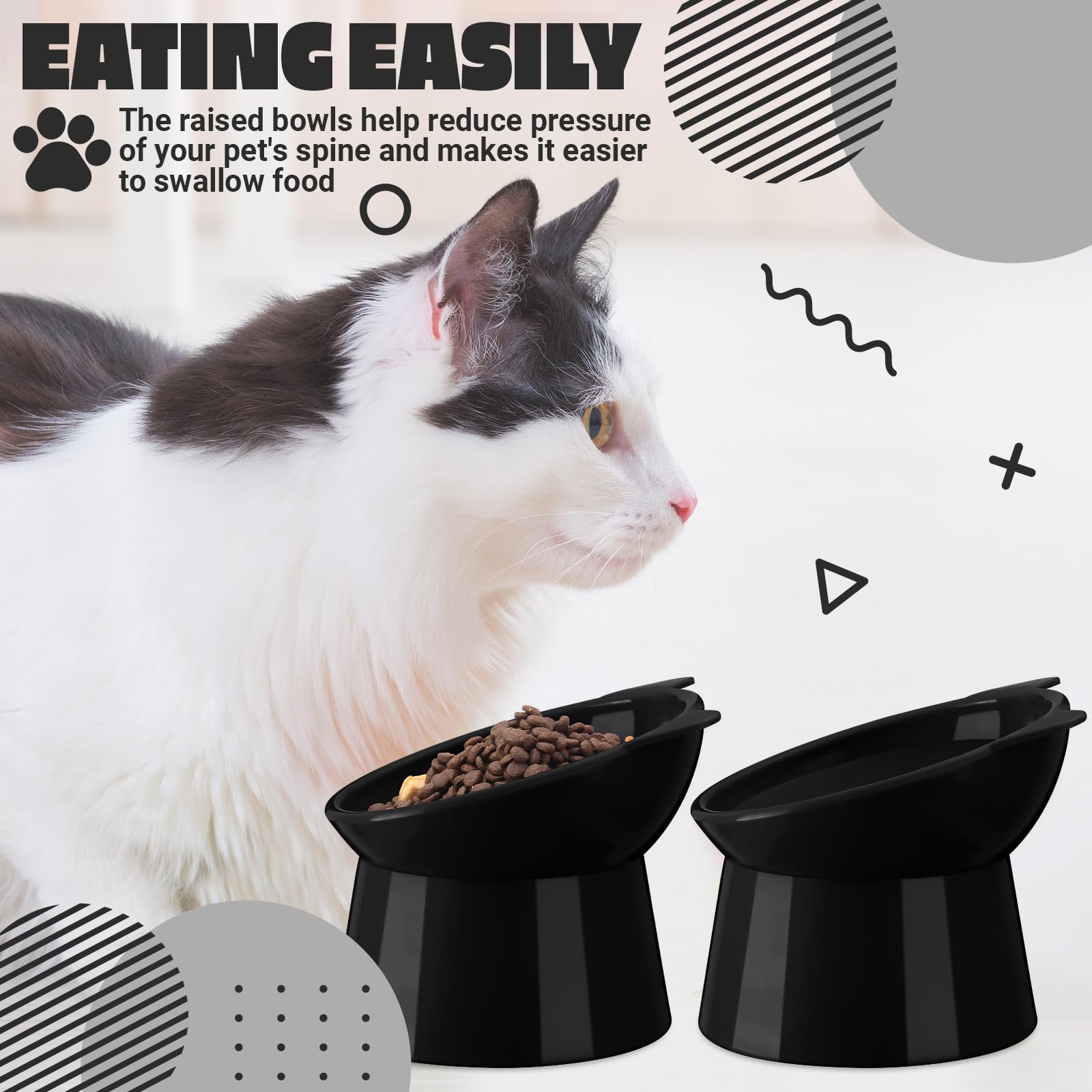 Zhehao cat food bowl is easy to clean and wipe, no stains left.