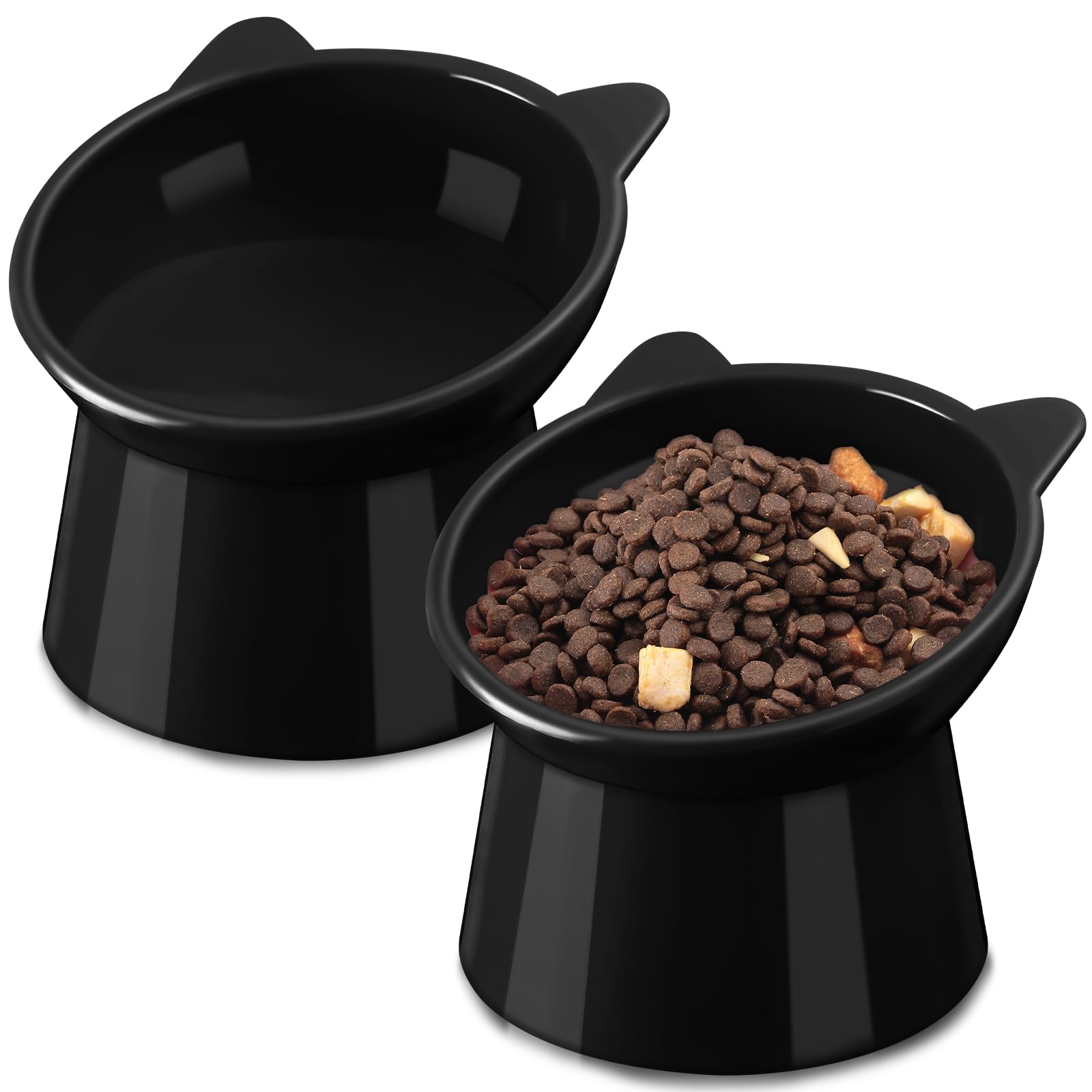 Zhehao elevated cat bowl tilted 15 degrees promotes comfortable dining posture.