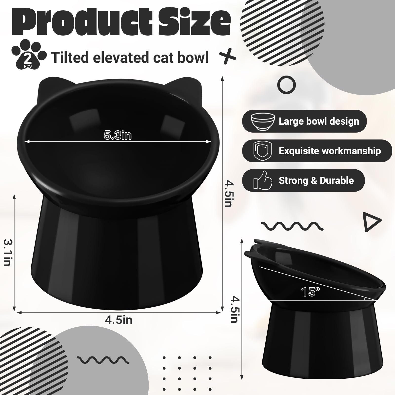 Zhehao raised cat bowl with stable base keeps meals steady.