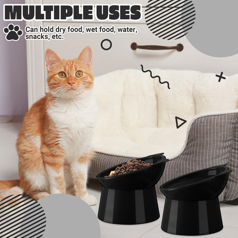 Zhehao two-piece raised cat bowls set for multi-pet households.