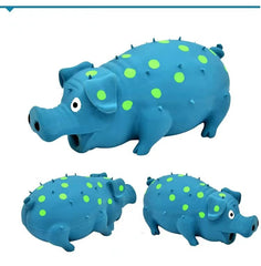 ZHENJIER two-tone spotted pig toy attracts dogs' attention.