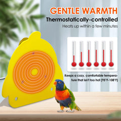 ZHEQOGZH bird cage heater side view showing compact cage-friendly design