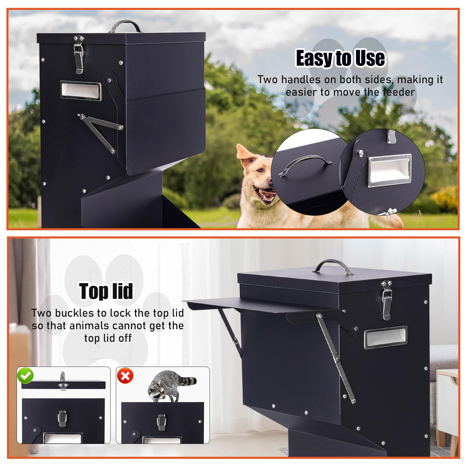 ZHEQOGZH two-side-handles-for-mobility make relocating the feeder easy.