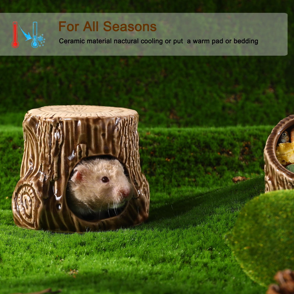 Zhilishu hamster hideout winter setup, keeps pet cozy with a warm pad.
