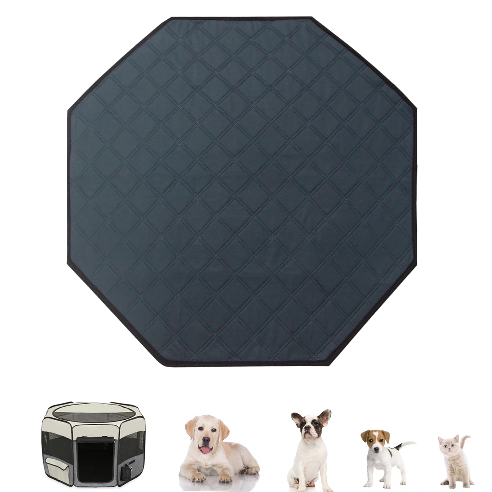 Zhilishu octagon playpen mat fits most crates, reduces mess during playtime.