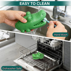 ZhoJee dishwasher-safe dog toy for easy cleaning after snack sessions.