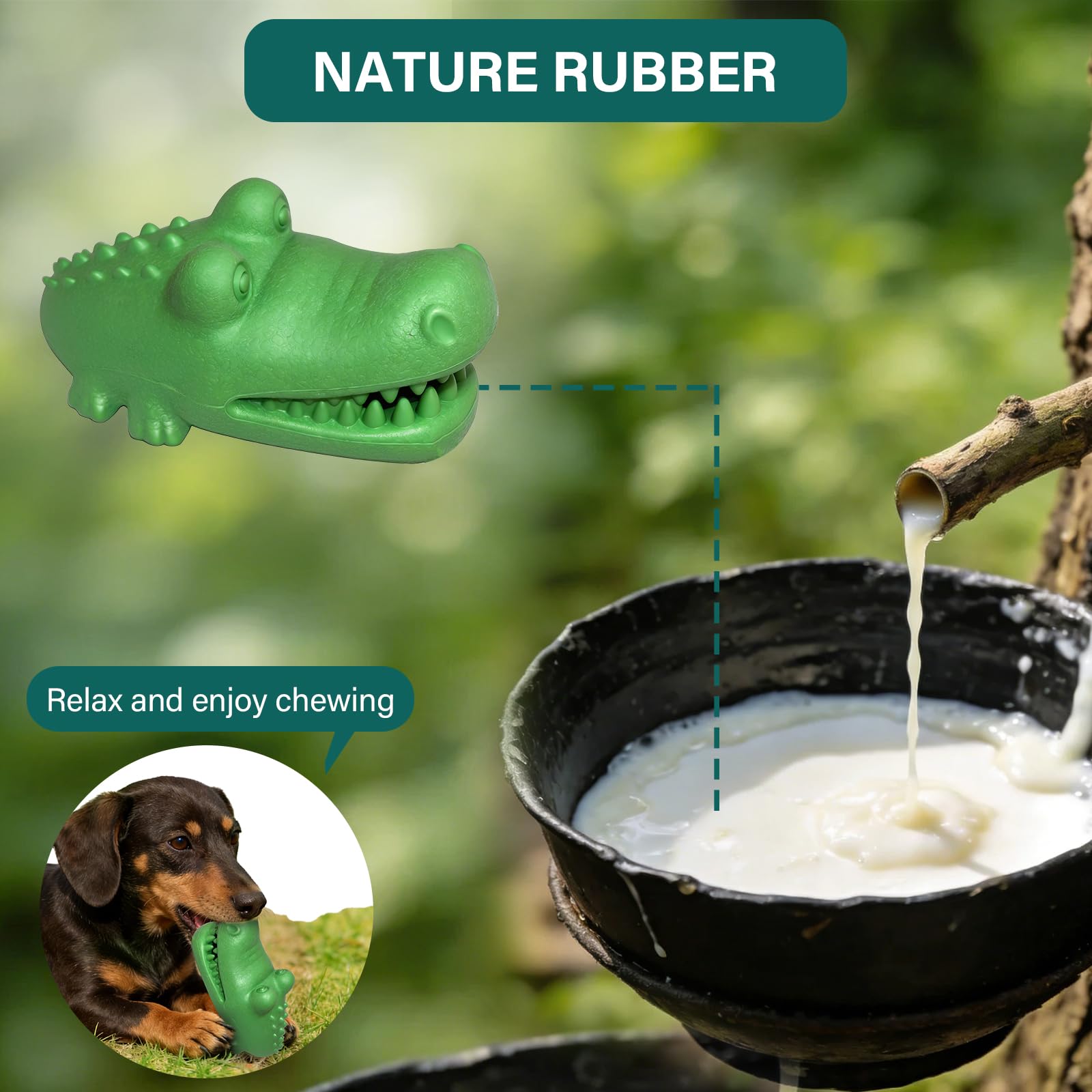 Natural rubber chew toy by ZhoJee for strong chewers and long-lasting sessions.