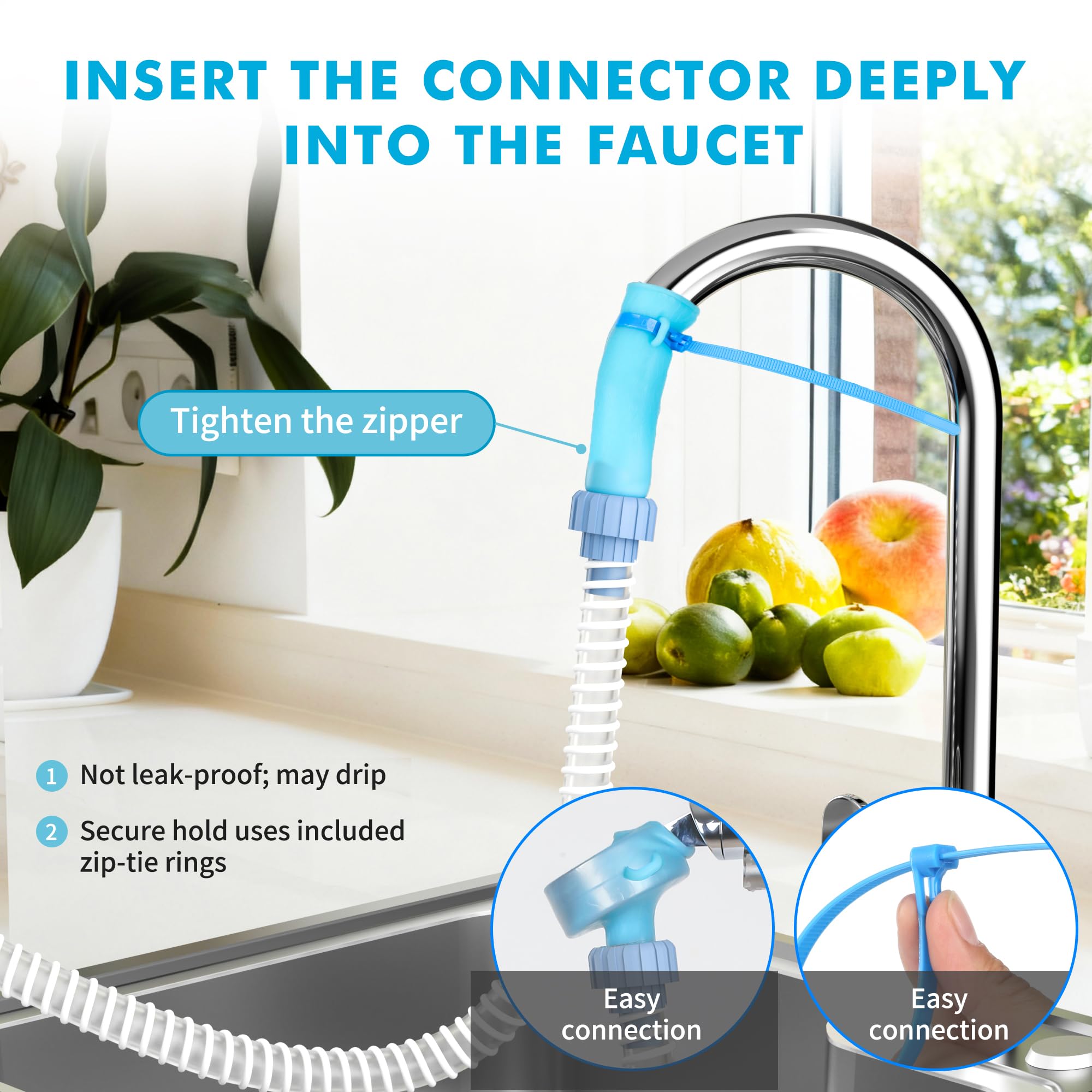 Zhongpu Reach fits spouts up to 3 inches for wide compatibility