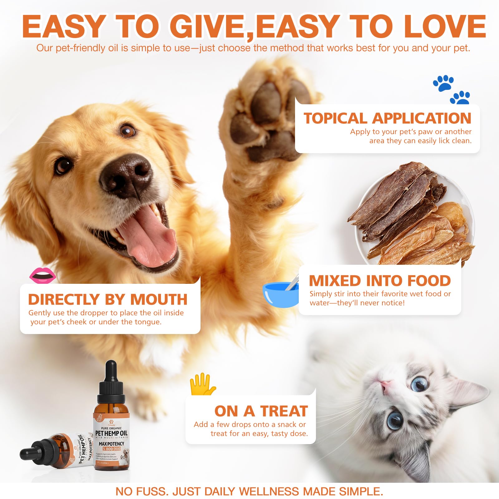 ziehooGe hemp oil added to treats for daily wellness