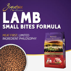 Zignature Lamb Small Bites serving bowl shows convenient portions for easy meals.