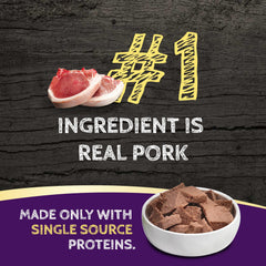 Zignature pork limited-ingredient formula packaging image communicates rotational feeding option.