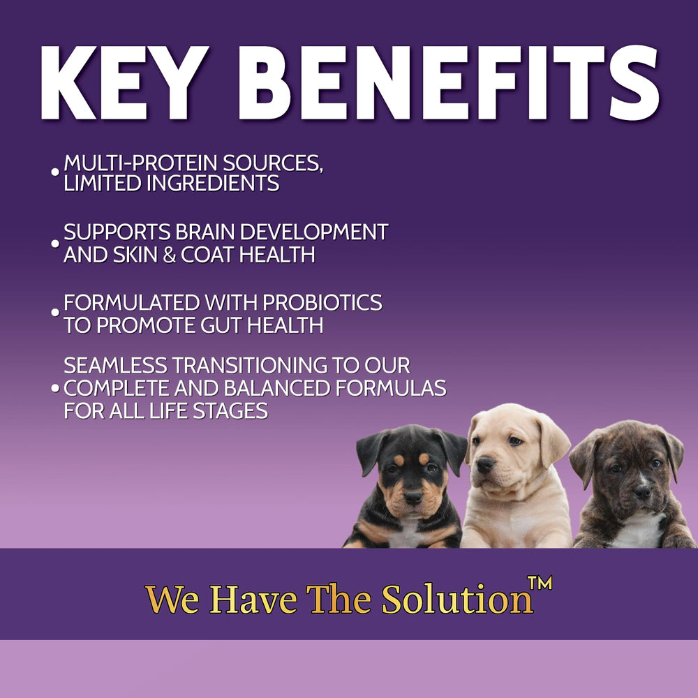 Zignature Puppy Formula kibble with added probiotics for digestive health