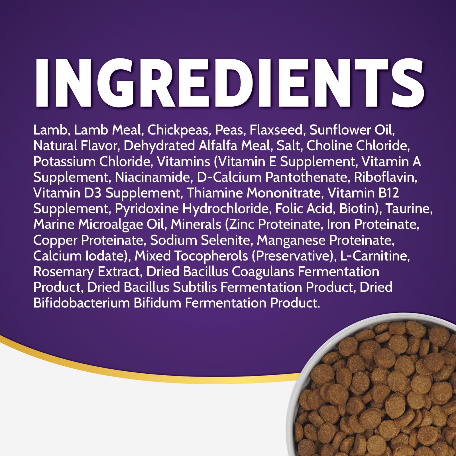 Closeup of Zignature Small Bites formula for easier chewing.