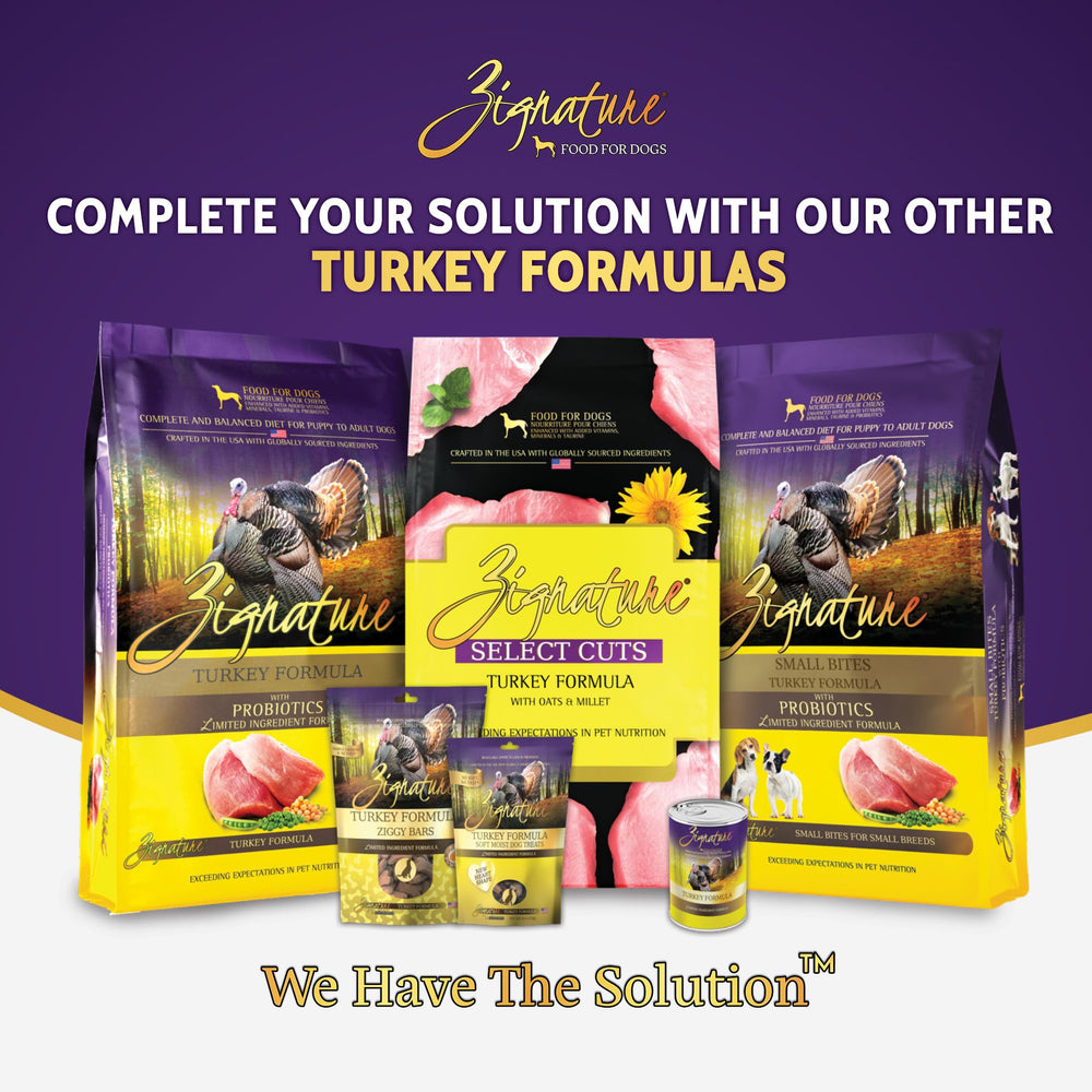 Zignature Turkey Small Bites aroma entices dogs with savory turkey scent