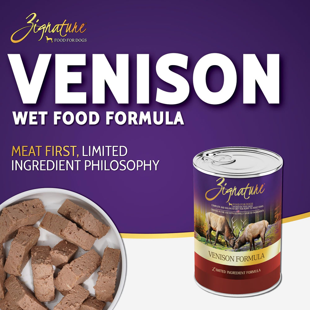 Zignature Venison case of 12 cans for rotation meals