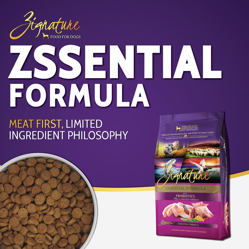 Zignature Zssential kibble pour highlights omega-3 rich protein