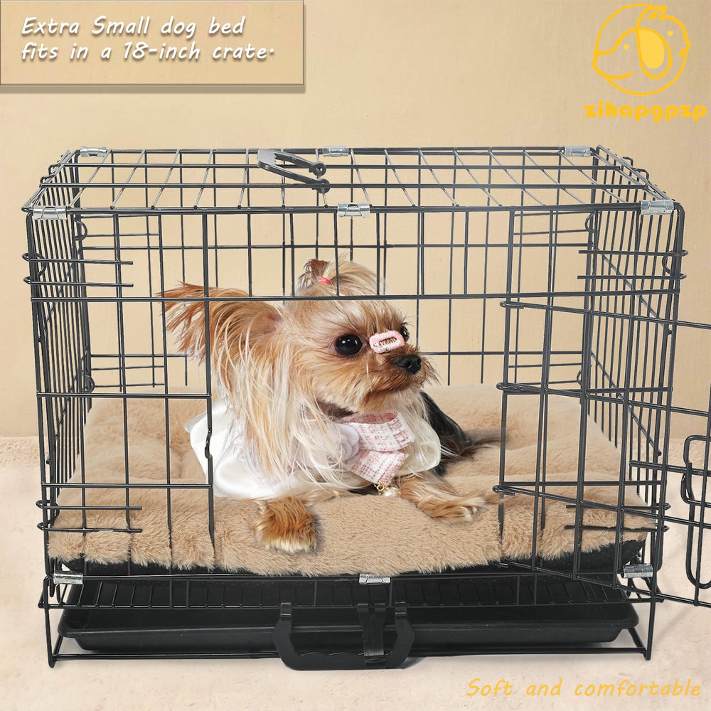 Zihapgpzp dog crate bed plush padding supports comfortable naps for tiny breeds