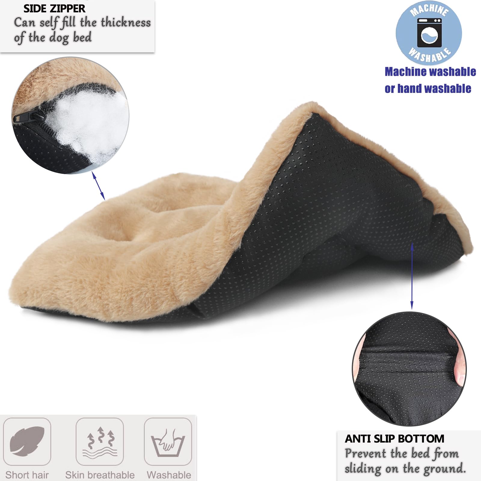 Zihapgpzp dog crate bed washable surface stays clean and hygienic