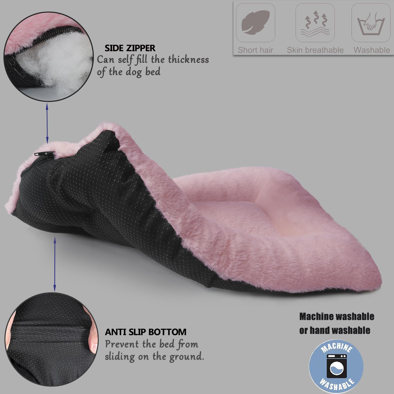zihapgpzp travel-ready dog bed, compact design