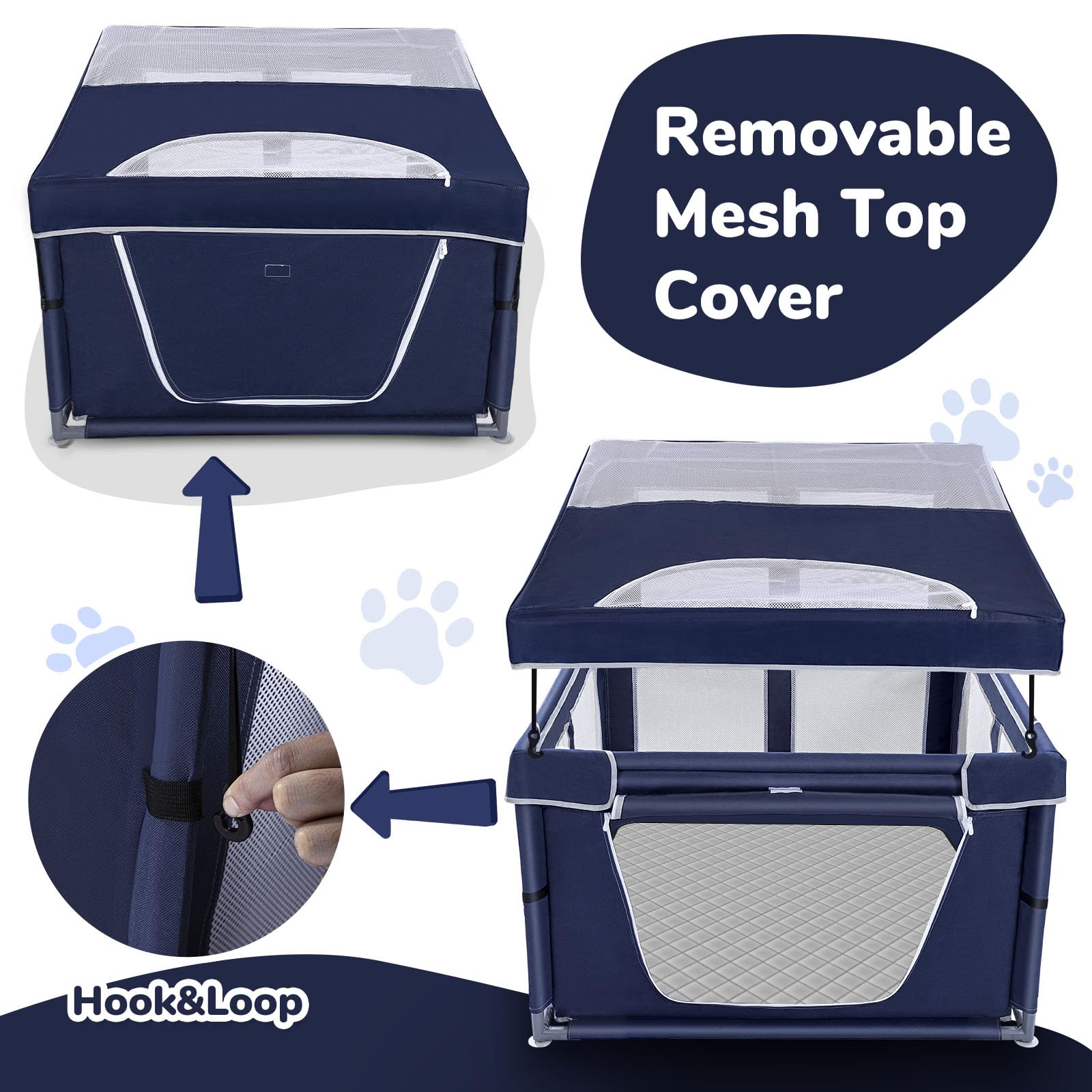 Zikopomi dog playpen with 600D fabric emphasizes durability and safety