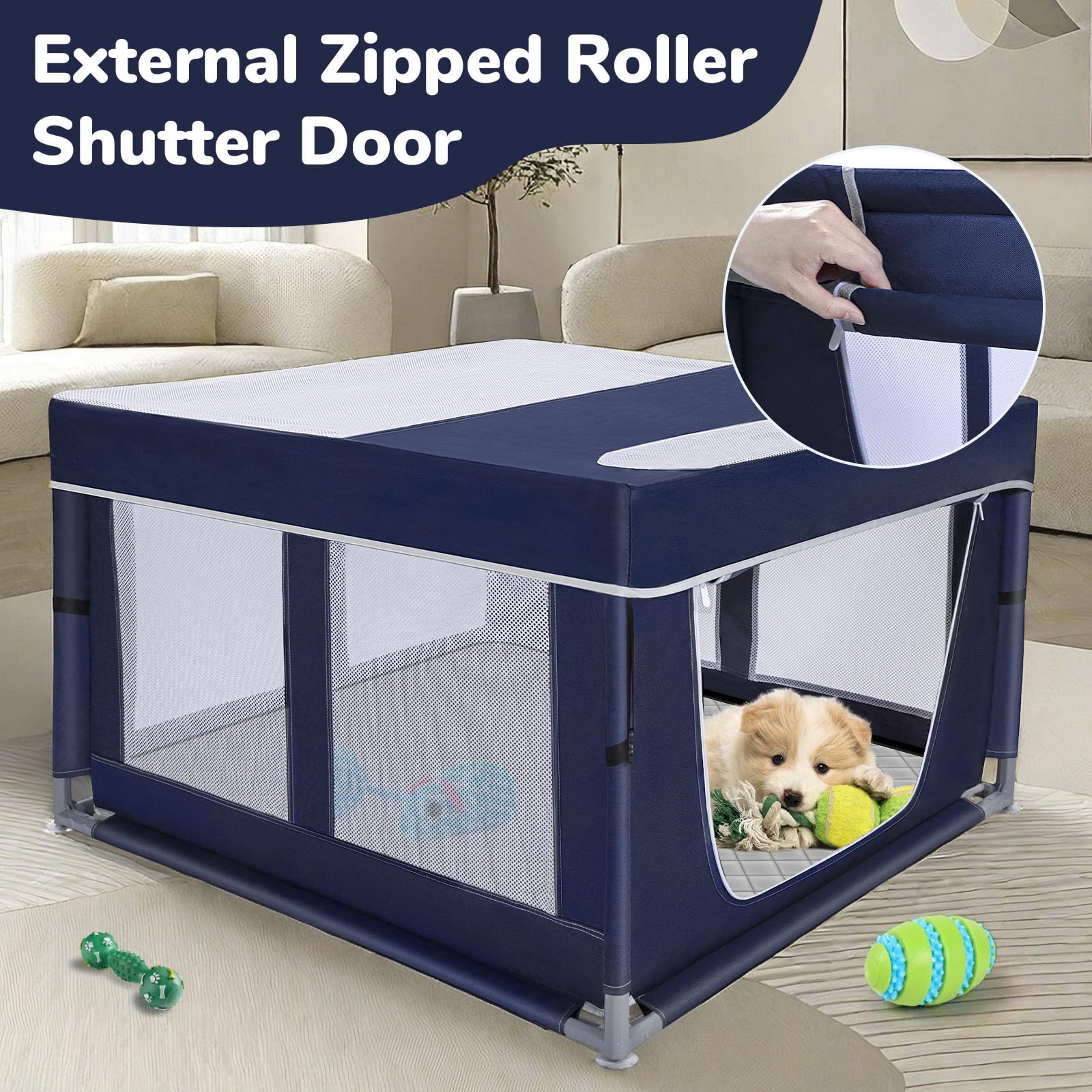 Zikopomi dog playpen non-slip base helps protect your floors