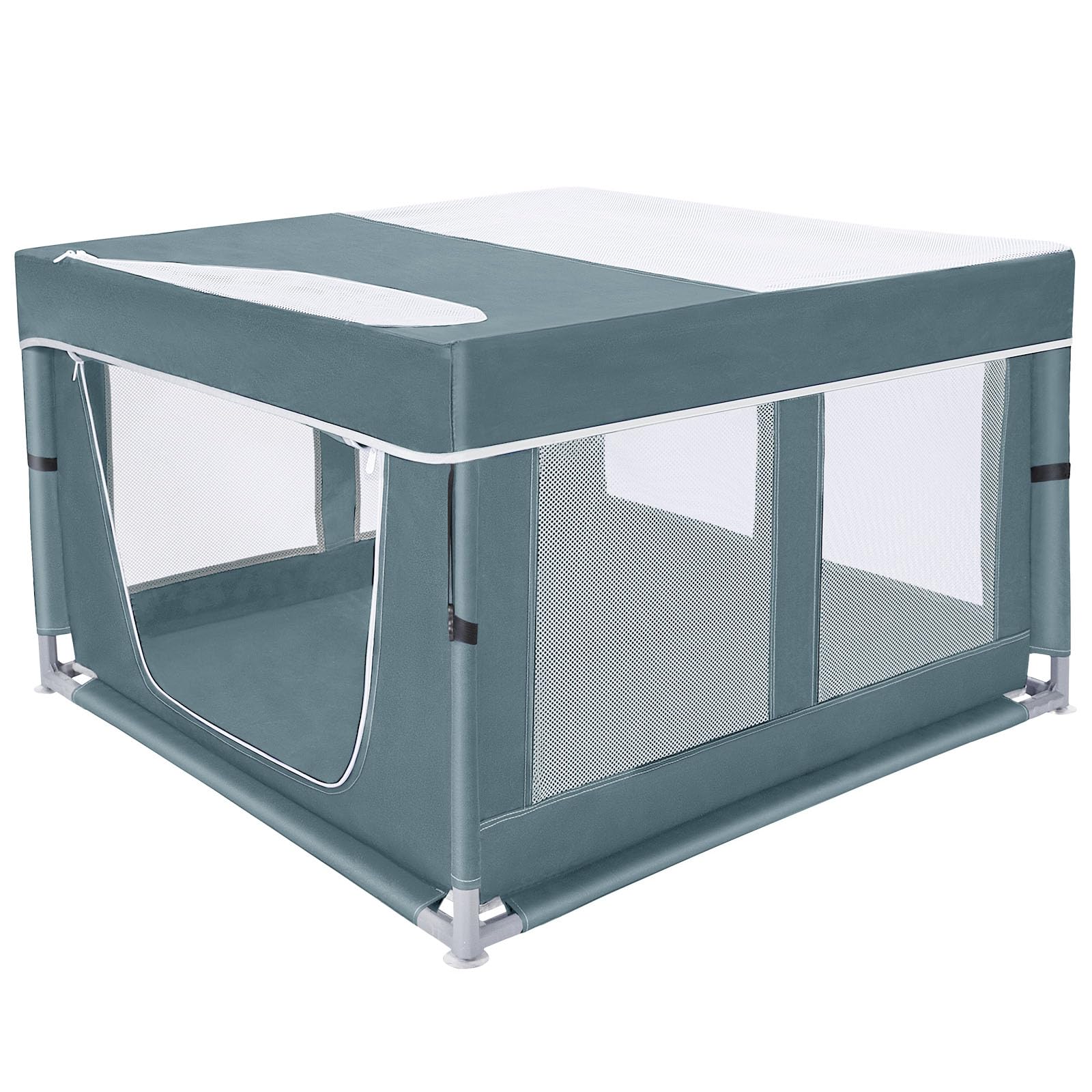 Zikopomi portable playpen weighs 8 lbs for easy room-to-room movement.