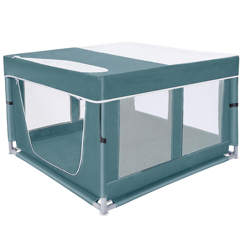 Zikopomi portable playpen weighs 8 lbs for easy room-to-room movement.