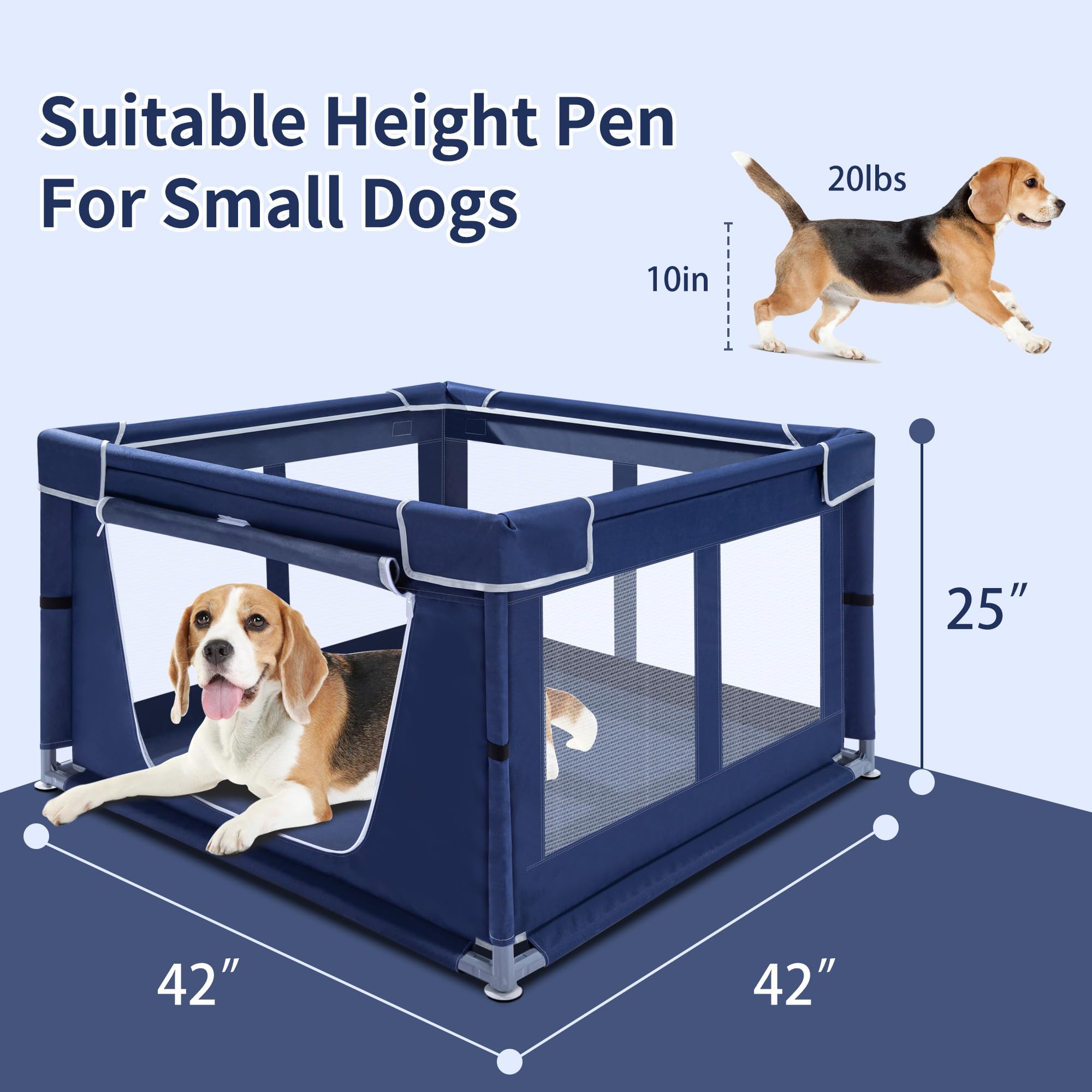 Zikopomi spacious inner area lets curious pups explore safely.