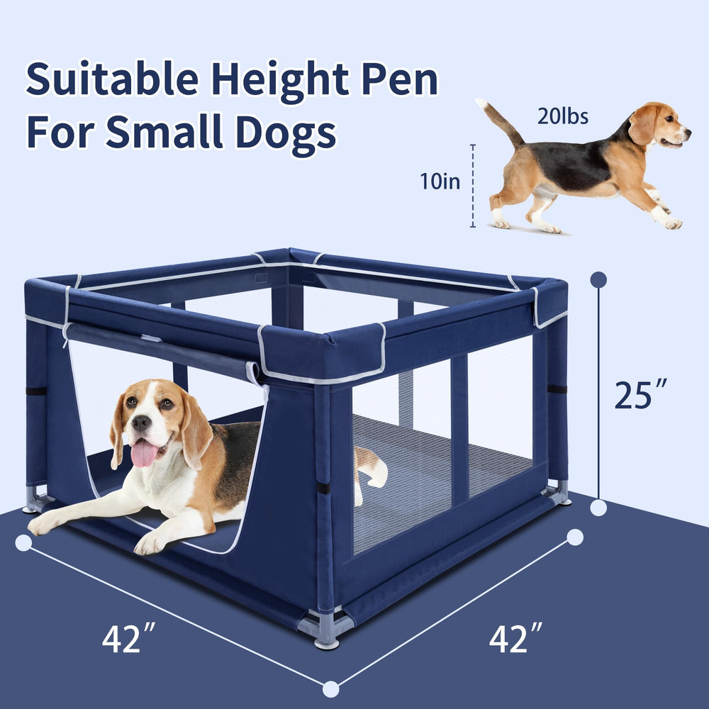 Zikopomi spacious inner area lets curious pups explore safely.