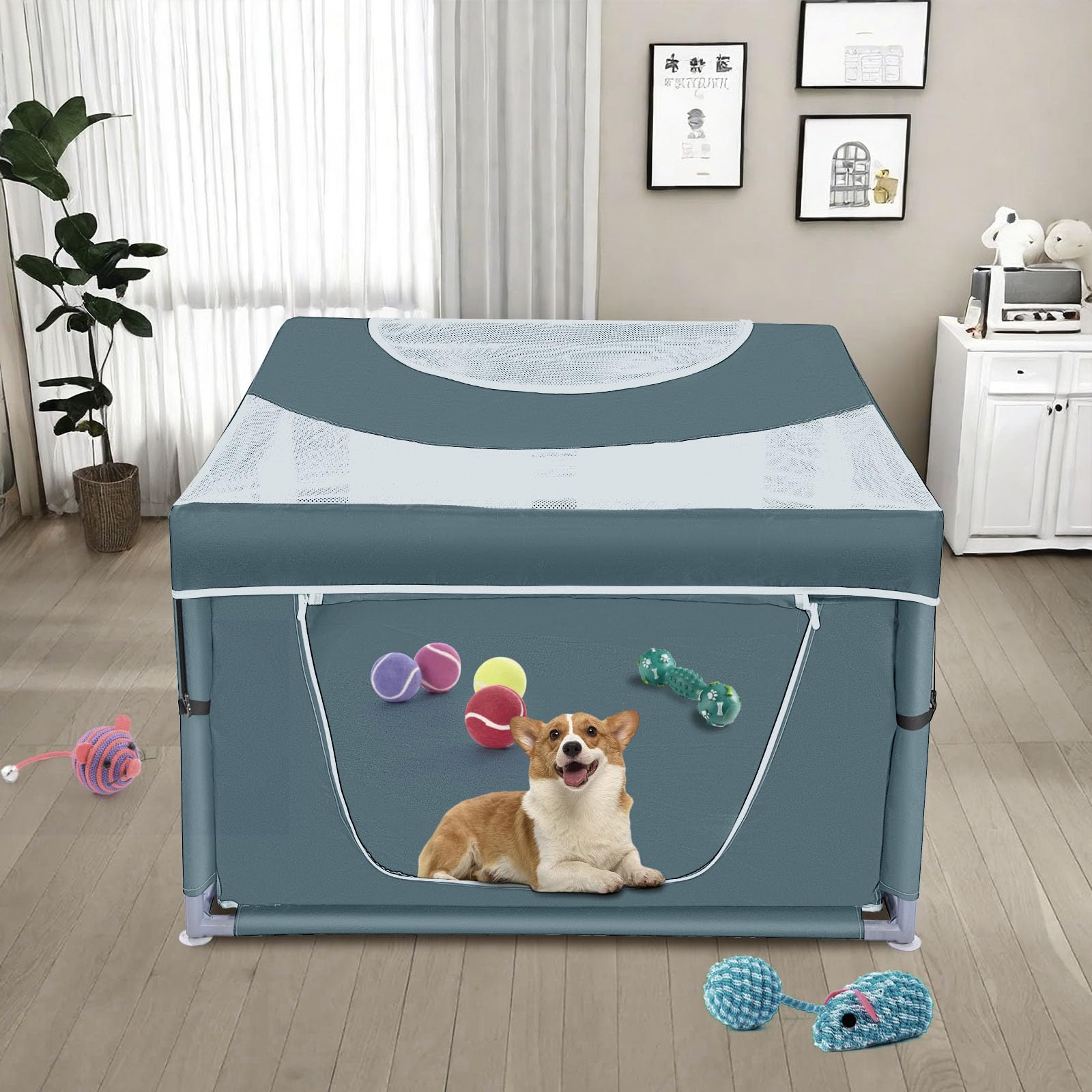 Zikopomi see-through topper allows visibility while keeping pets contained.