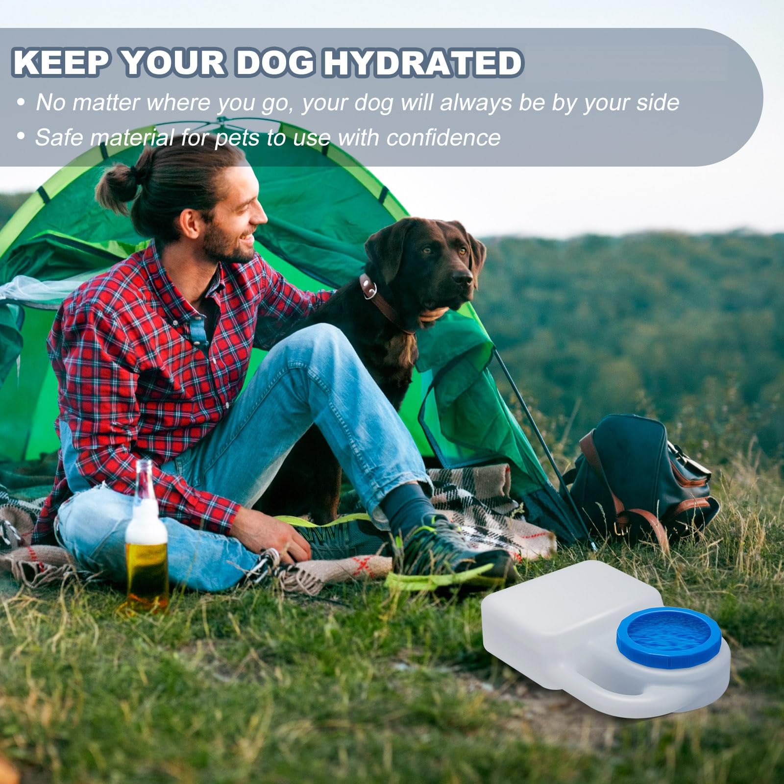 Ziliny large capacity 3qt dog water bowl for longer outings.