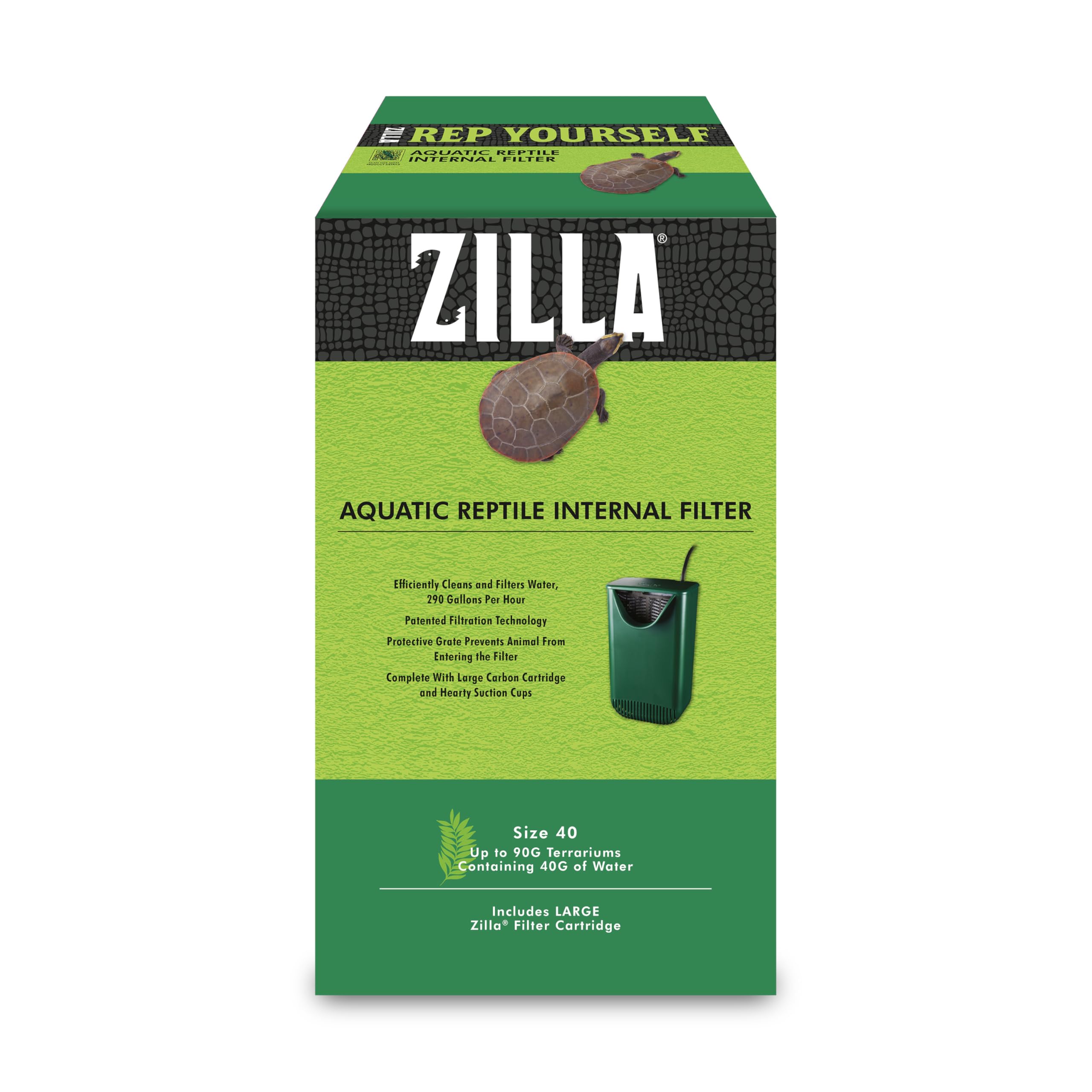 Zilla Aquactic Internal Filter installed in a terrarium showing steady water circulation