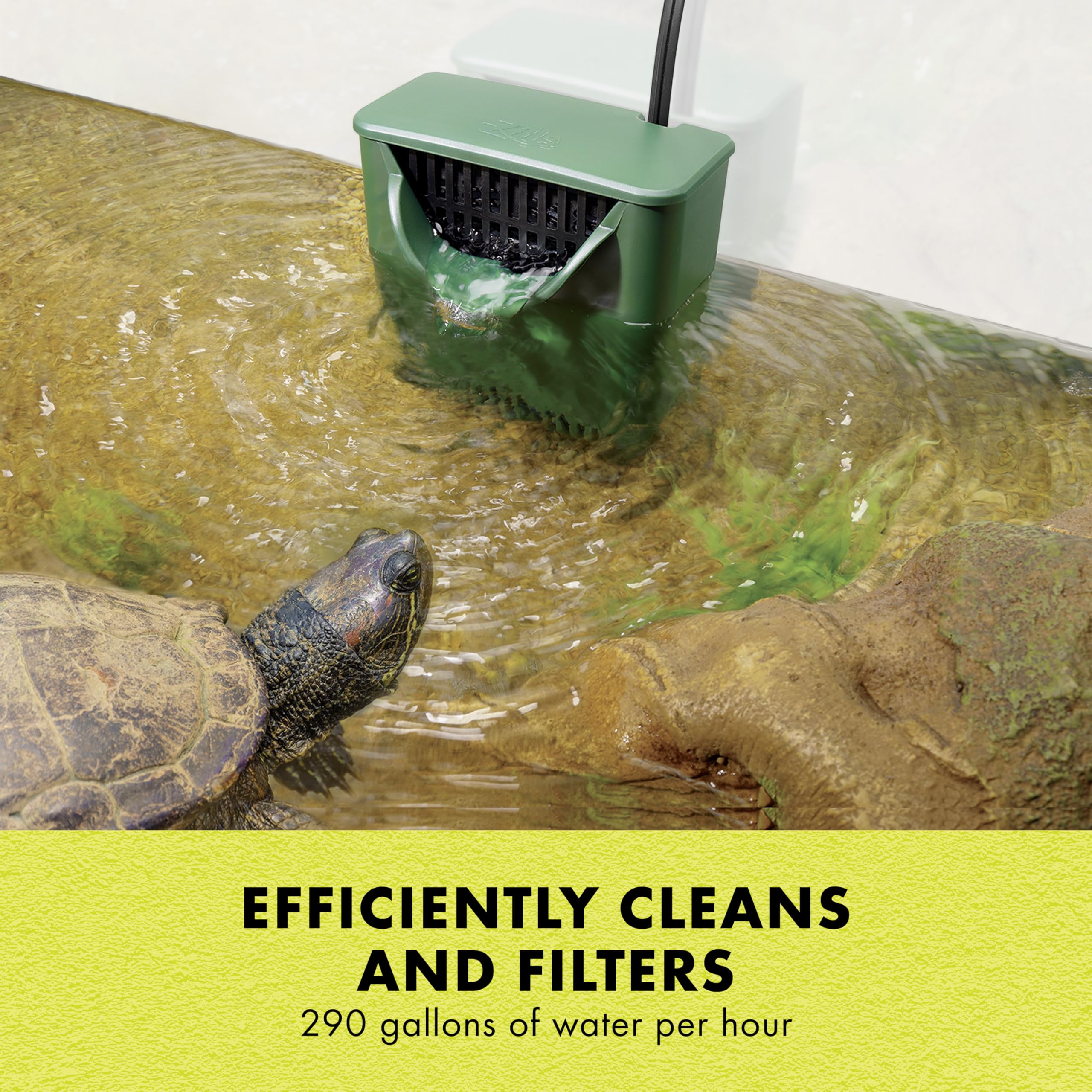 Zilla protective grate on the filter to prevent pet interference while maintaining flow