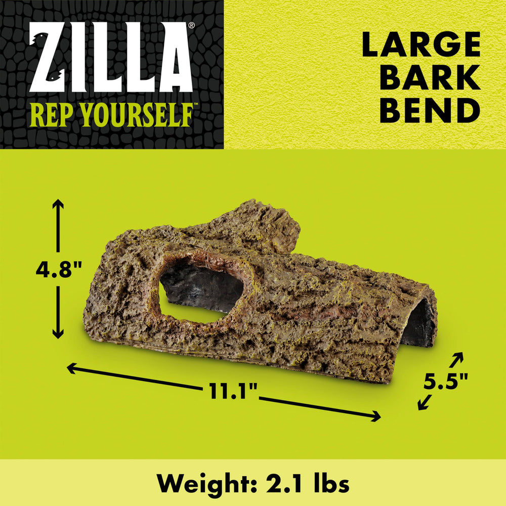 Zilla Bark Bends large privacy den offers a secluded retreat for reptile comfort