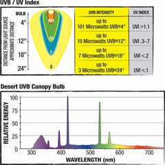 Zilla Canopy Desert UVB/UVA bulb 20W used with snakes in arid terrariums.